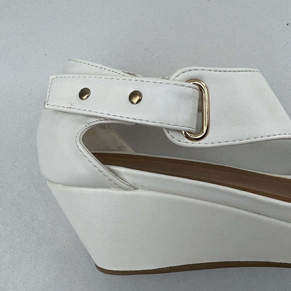 Exist White Wedge Heel Sandal Heel Detail