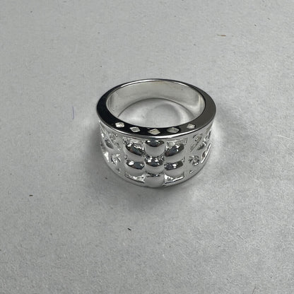 Silver Flower Ring Above