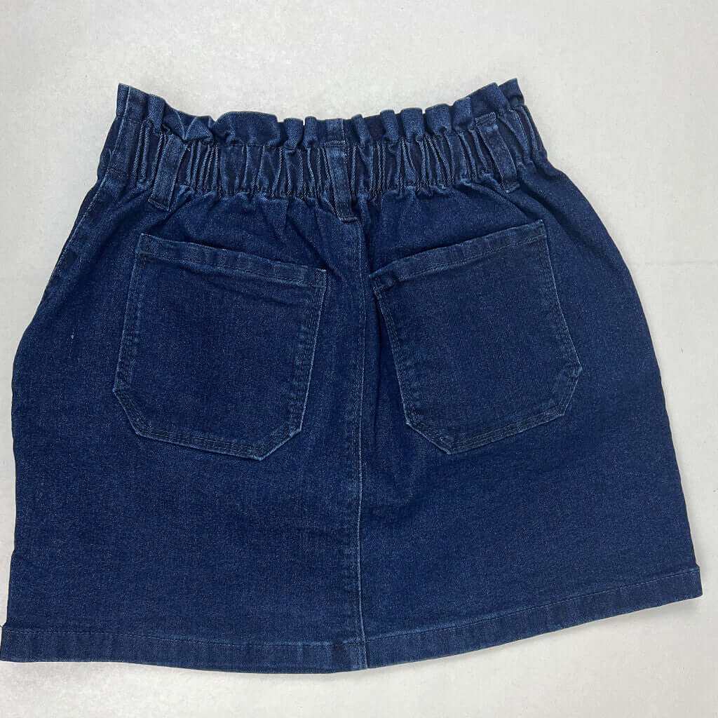 Girls blue denim skirt back