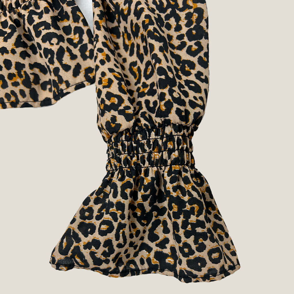 Glassons Leopard Print Shirt 10 Cuff Detail