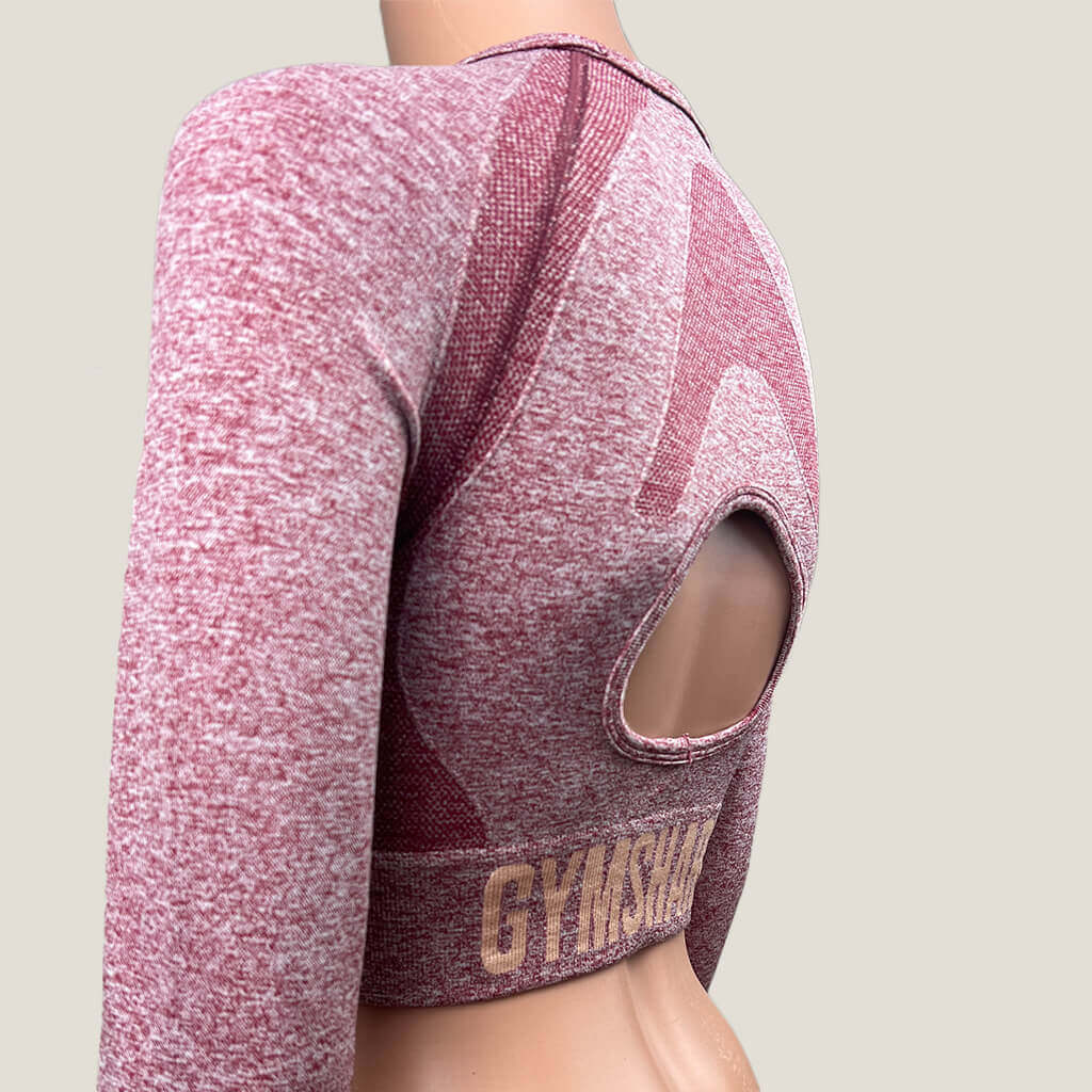 GymShark Long Sleeve Open Back Crop Top Side