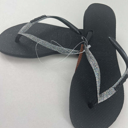 Havaianas Glitter Flip-Flop 37/38 Silver Pair