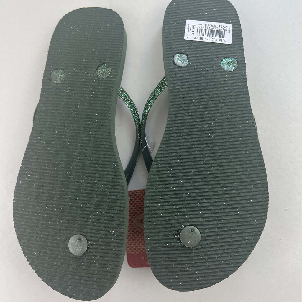 Havaianas Glitter Flip-Flop 37/38 Green Sole