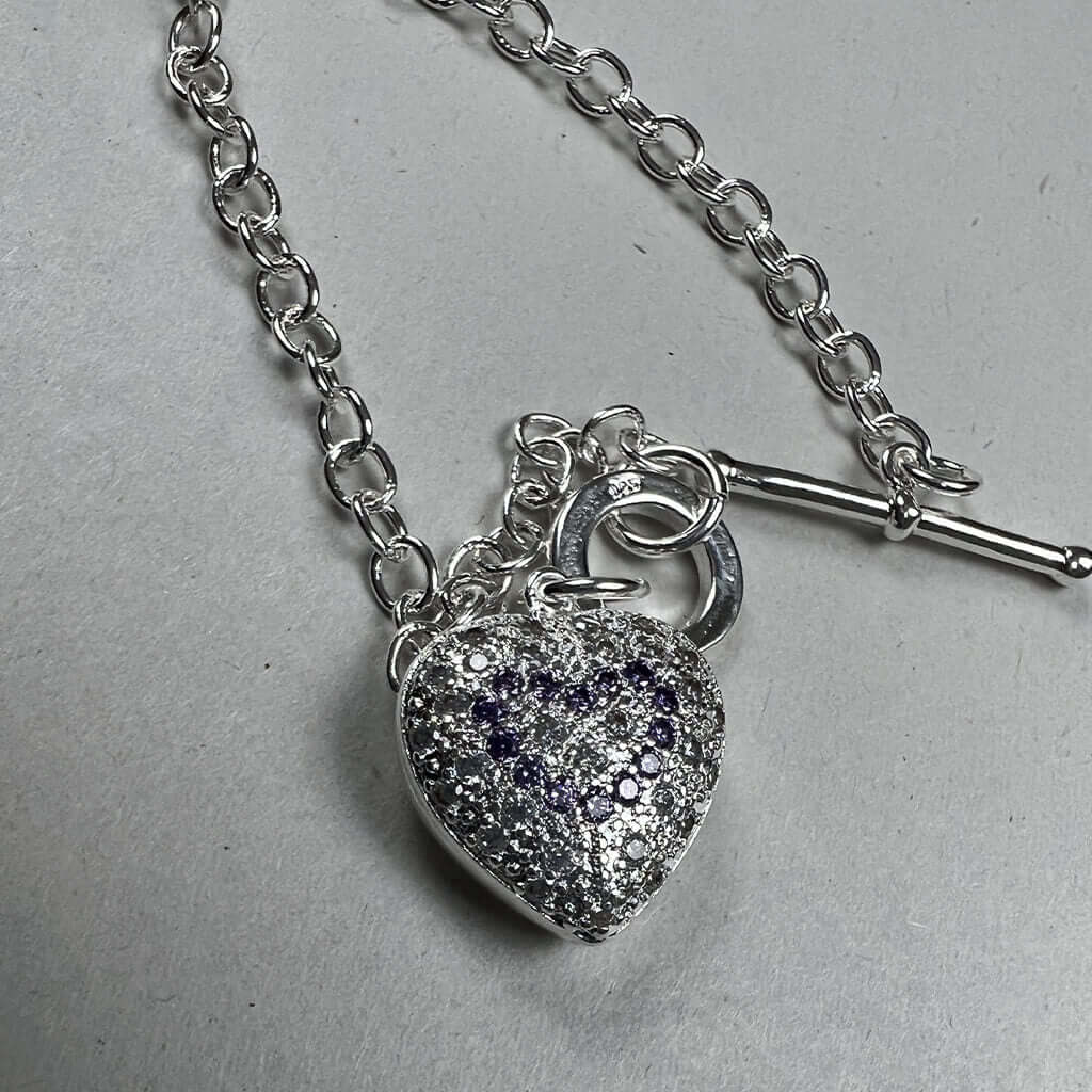 Silver Bracelet With Heart Locket Front