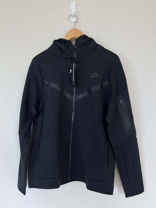 Mens Nike Black Tech Fleece Hoodie Front