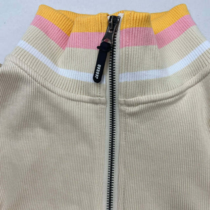 Jaggad Calabasas Crop Zip-Neck Sweater M Zip Clised Detail