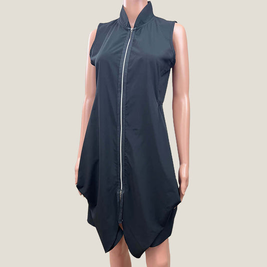 Jimmy Jean Black Sleeveless Asymmetric Dress Front