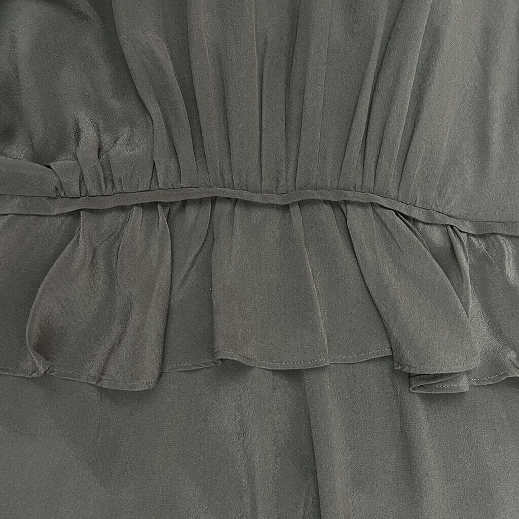 Charcoal Grey Rodeo Show Silk Jumpsuit 8 Waist Detail