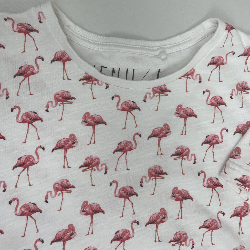 Kenji Flamingo Tee Front Collar