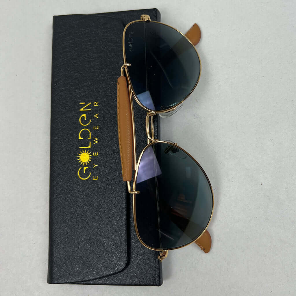 Sunglasses Sting Ray Gold Metal Frame With Cover