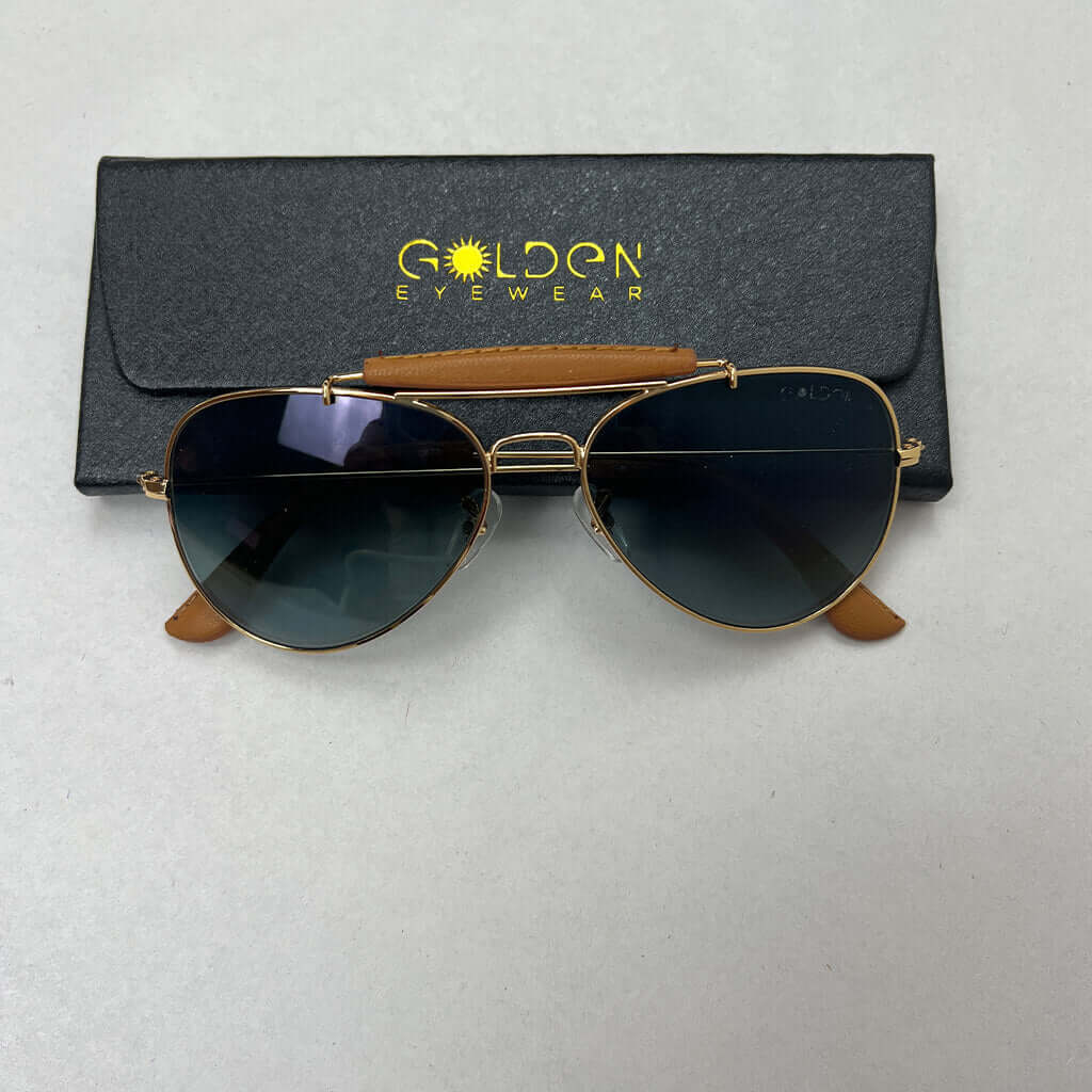 Sunglasses Sting Ray Gold Metal Frame With Case