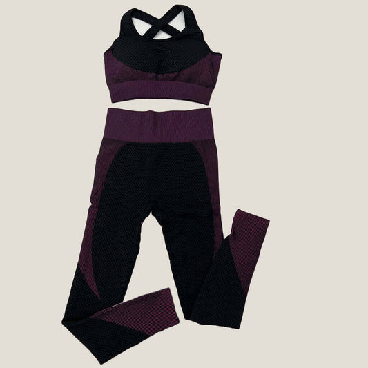 Lala purple and black sleeveless set