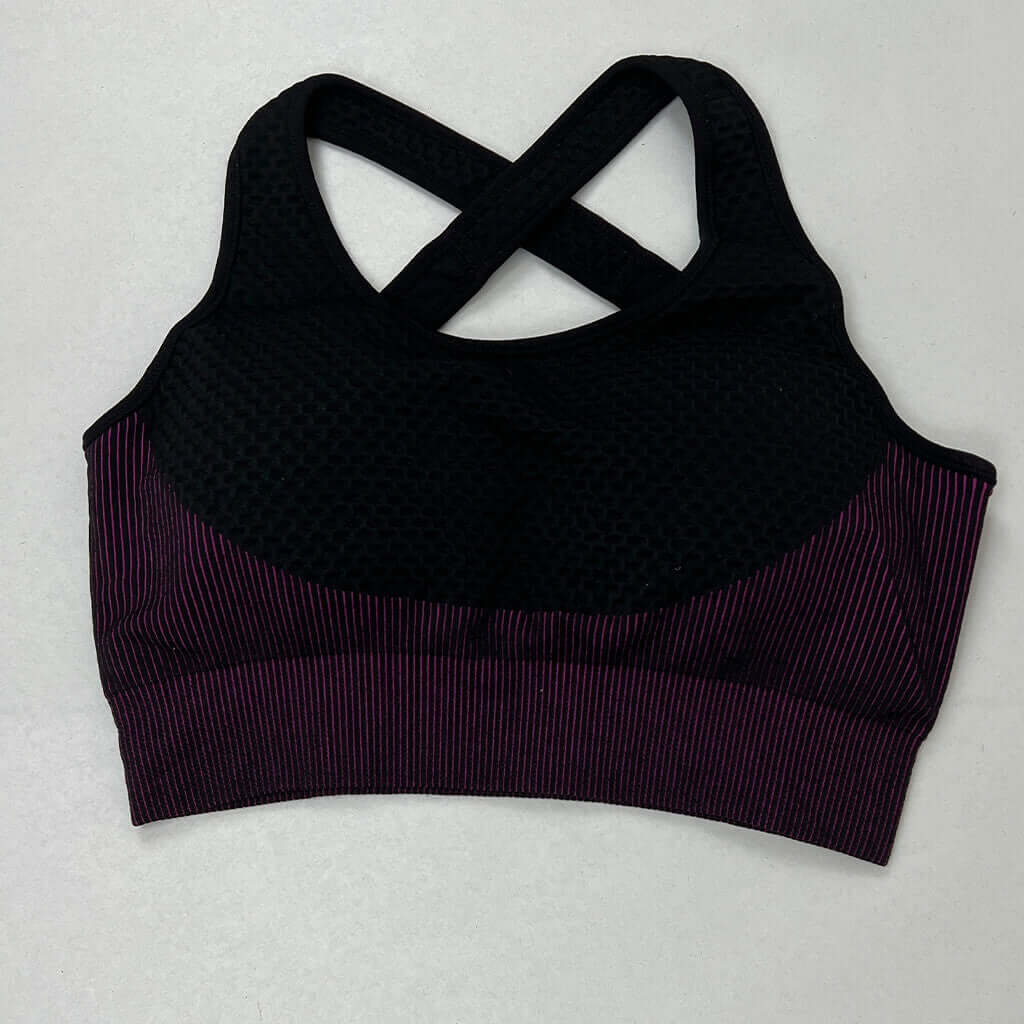 Lala purple and black sleeveless top front