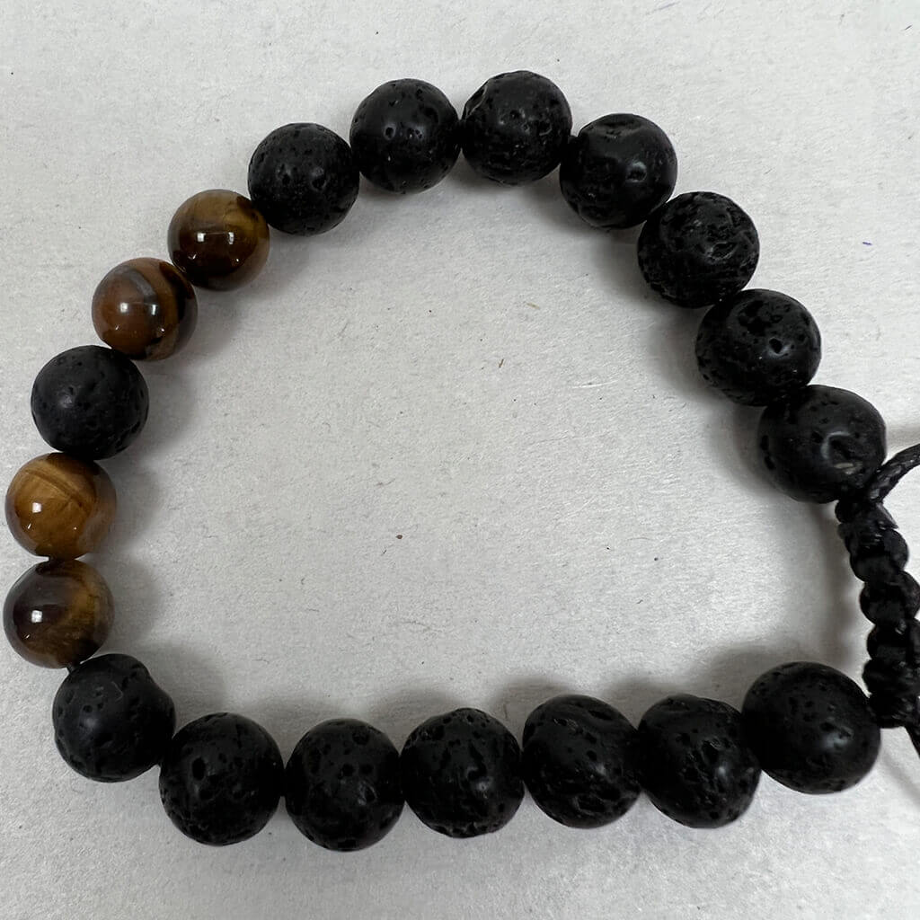 Bracelet, Lava Stone Style Brown CU