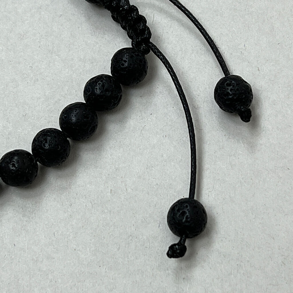 Bracelet, Lava Stone Style Detail Black