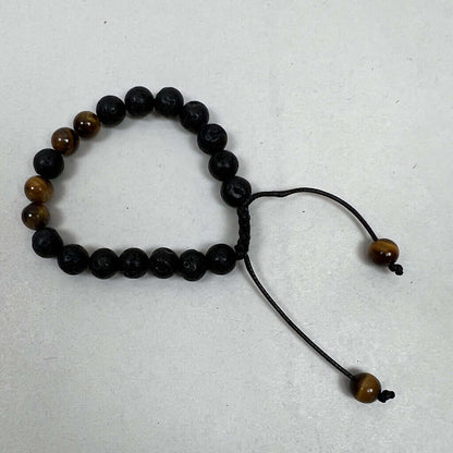 Bracelet, Lava Stone Style Brown