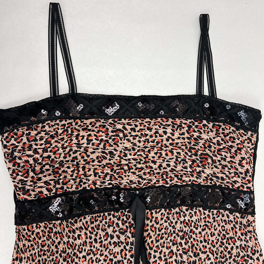 Leopard Print Party Dress Collar Detail