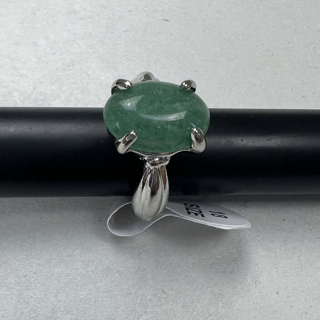 Silver Rings With Green Stones Green Above