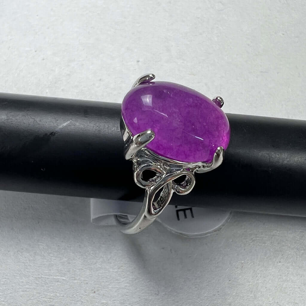 Silver Rings With Pale Purple Stones Above