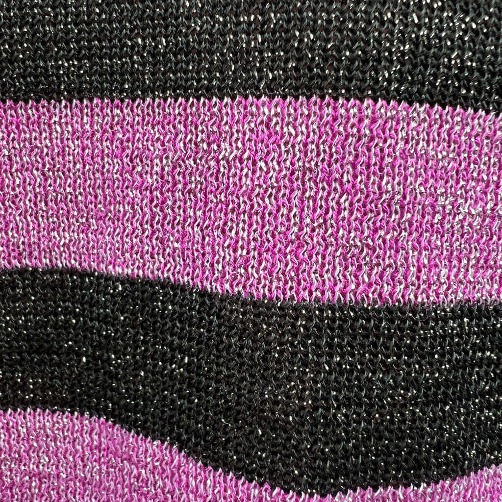 Little Party Dress Pink and Black Stripped Jumper  Detail