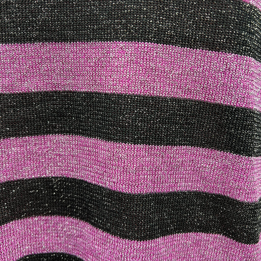 Little Party Dress Pink and Black Stripped Jumper Fabric Detail
