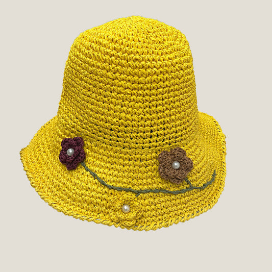 Lala Summer Straw Hat With Flower Design