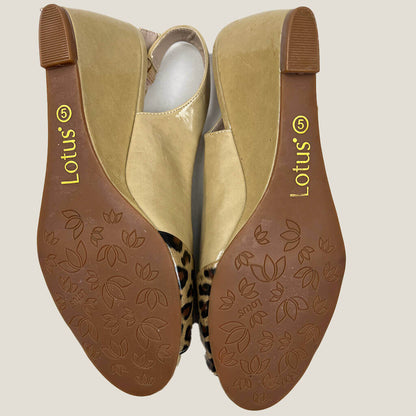 Lotus Patent Open Toe Wedge Sandal Soles