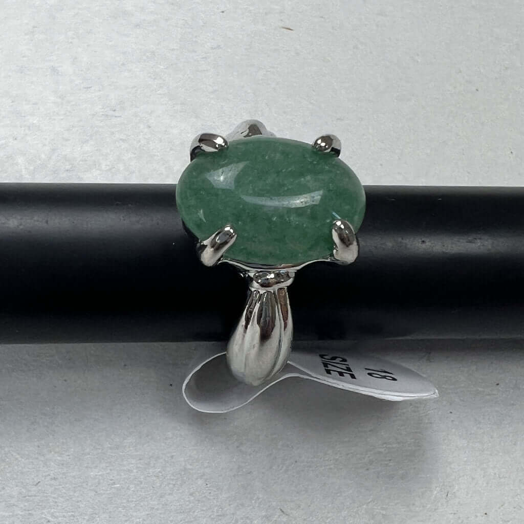 Silver Rings With Green Stones detail