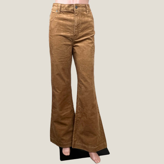 Mister Zimi Tan Corduroy Flares Front