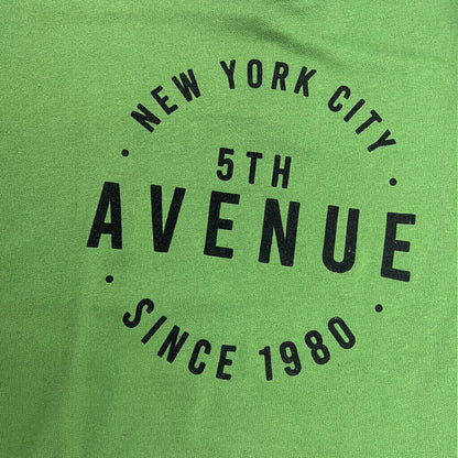 NY City oversize green woman sweat print detail