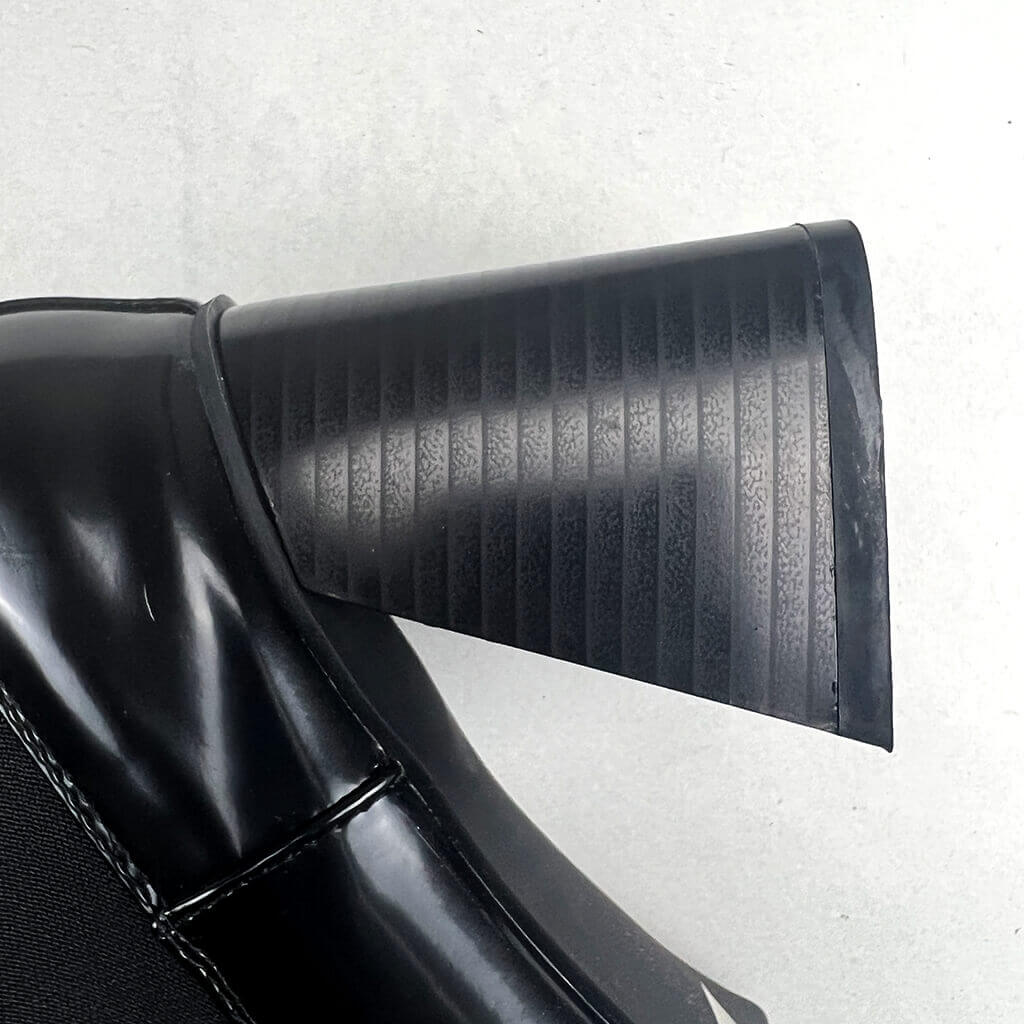 Nasty Gal Black Block Heel High Boot Detail