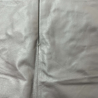 Grey Leather Mini 10 Zip Detail