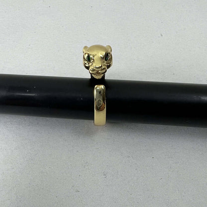 Mens Gold Panther Style Ring Front