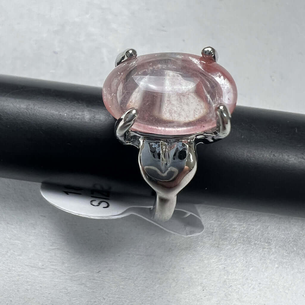 Silver Ring with Pink Stone
