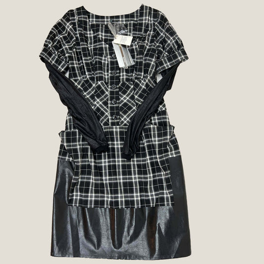 Pianura B&W Plaid Dress Front