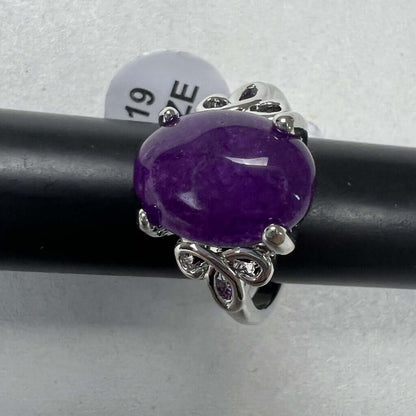Silver Rings With Purple Stones Above 2