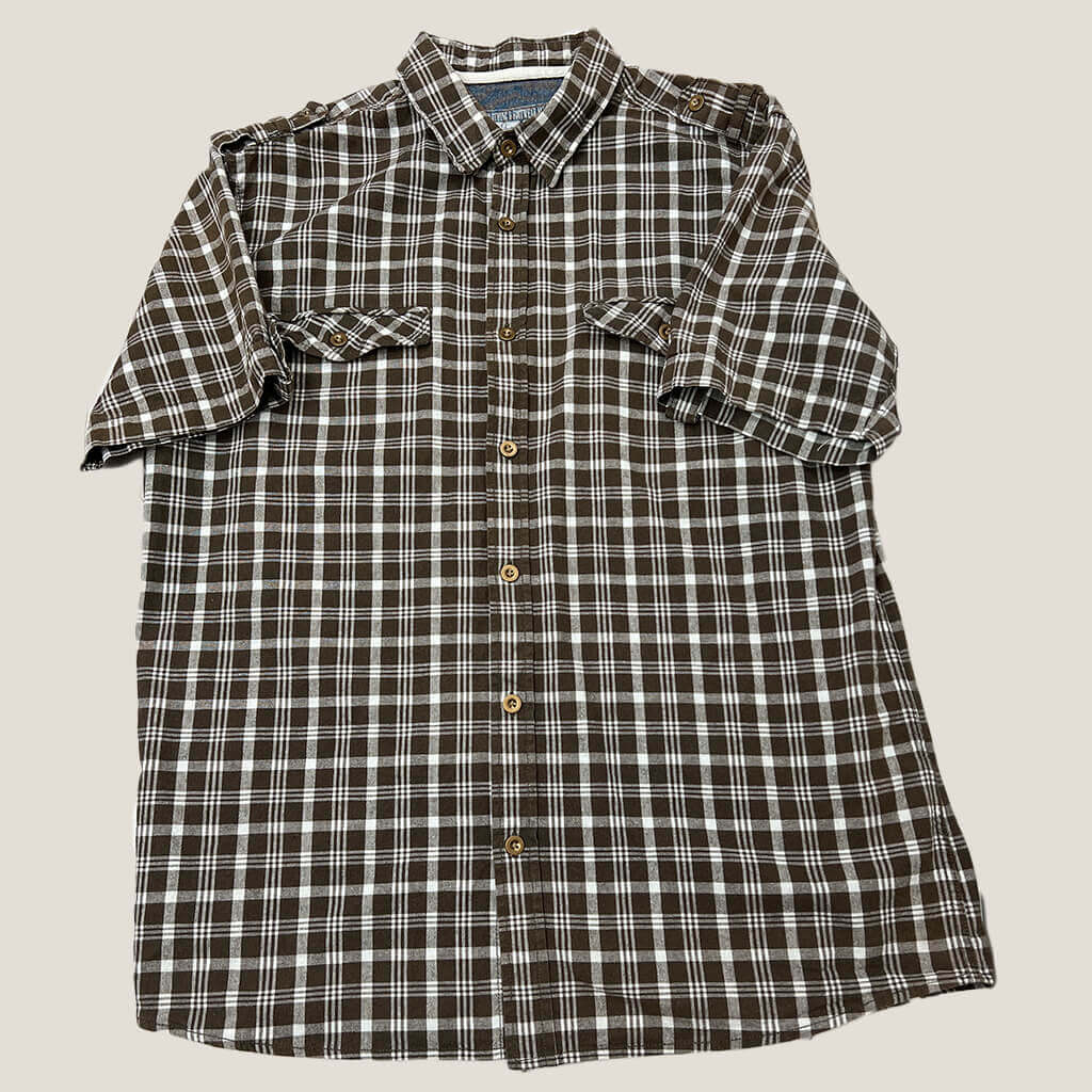 Rivers Mens Brown Checkered Shirt Front