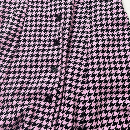 Rivival Pink and Black Houndstooth Dress Hem