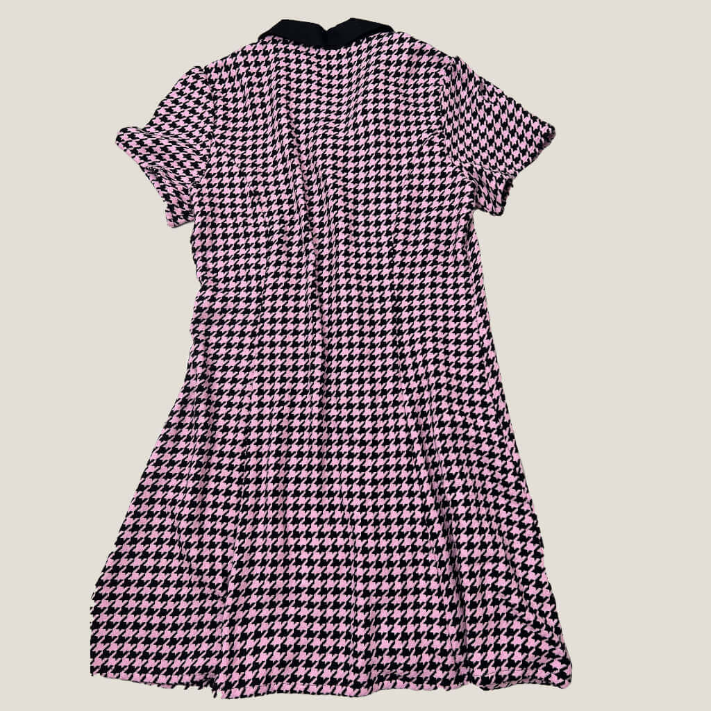 Rivival Pink and Black Houndstooth Dress Back