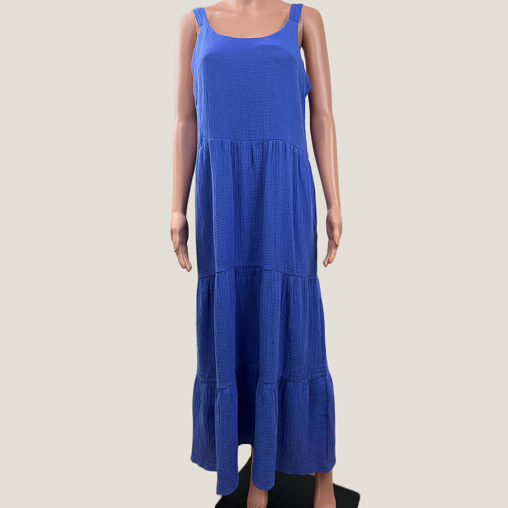 Rockmans Blue Sleeveless Dress Front