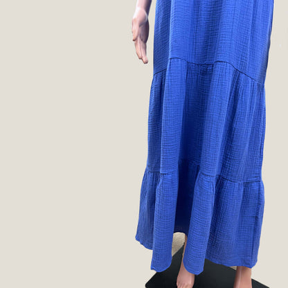 Rockmans Blue Sleeveless Dress Hem