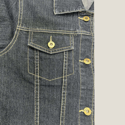 Rockmans denim jacket button detail