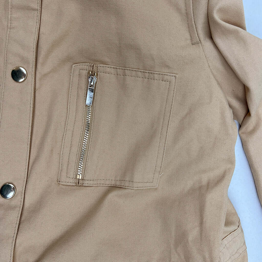 Rockmans caramel jacket front Pocket detail