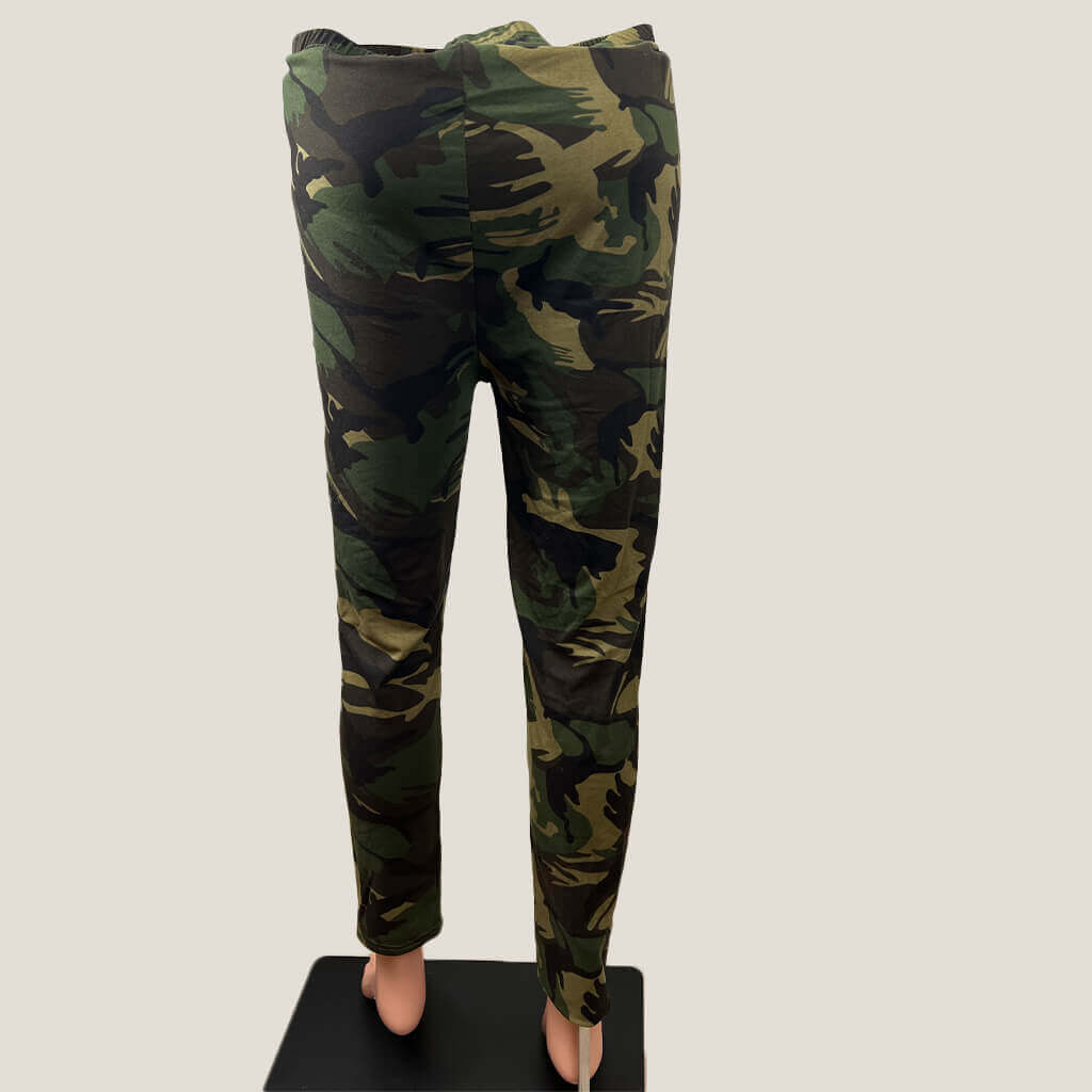 Shein Army Print Distressed Leggings Back