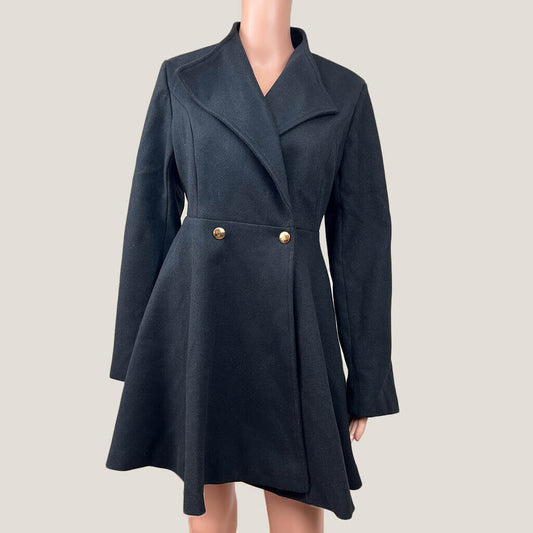 Shein Black Swing Coat Front