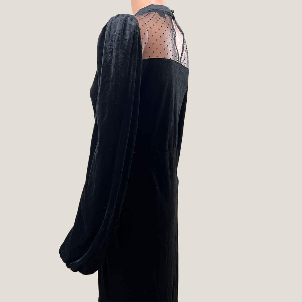 Shein Velvet Maxi Dress With Lace Side