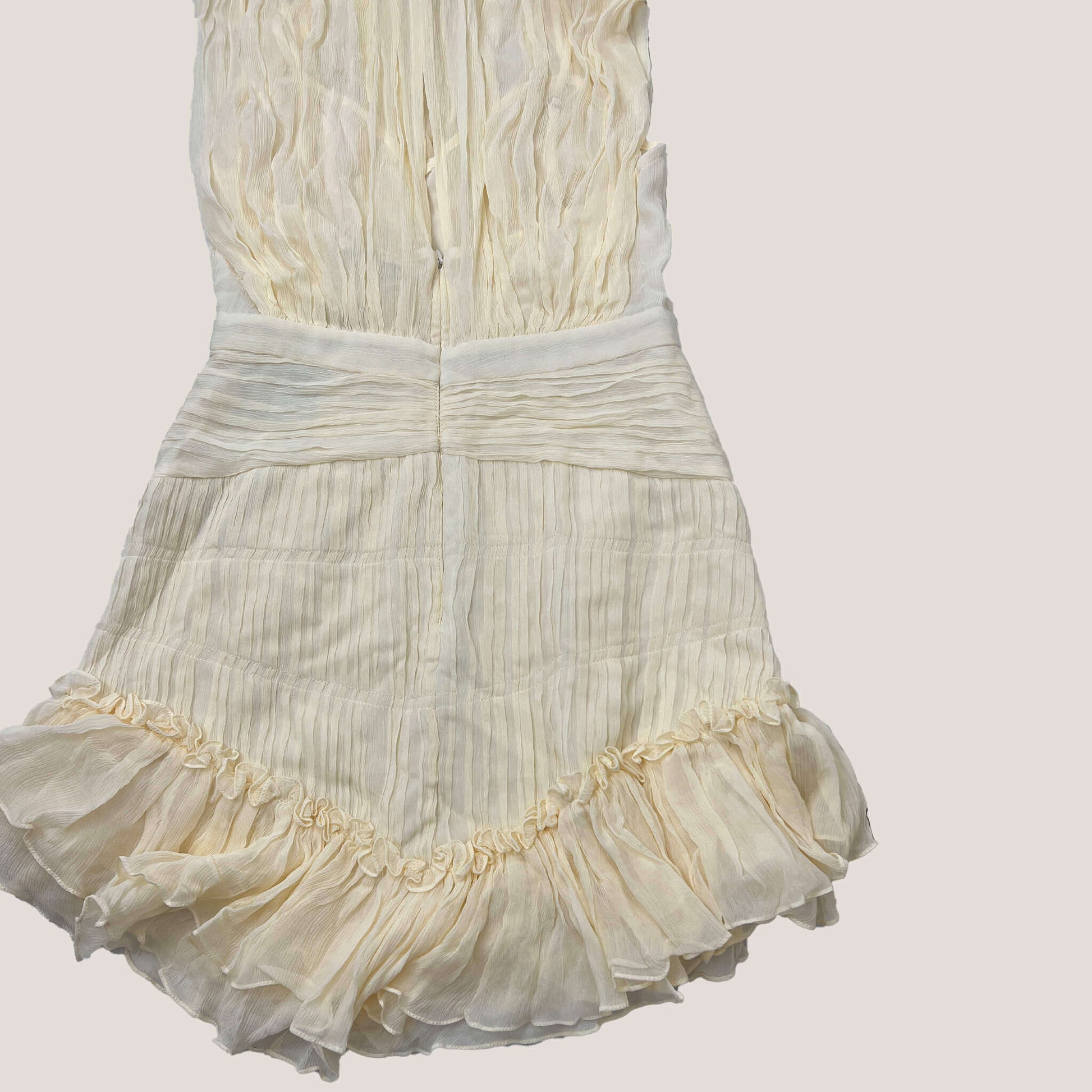 victoria sleeveless ruched mini dress cream Shona Joy Victoria Sleeveless Ruched Chiffon Mini Dress