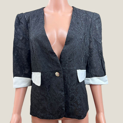 Sogno D'Oro Short Black And White Lace Jacket