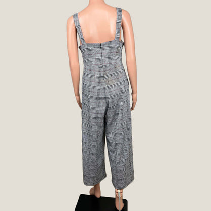 Sportsgirl Plaid Overalls Back