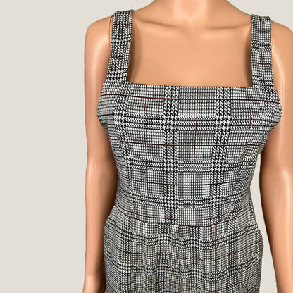 Sportsgirl Plaid Overalls Top Detail